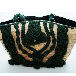 Couffin avec macramé vert Couffin avec macramé vert