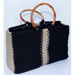 Sac crochet noir et blanc Sac crochet noir et blanc